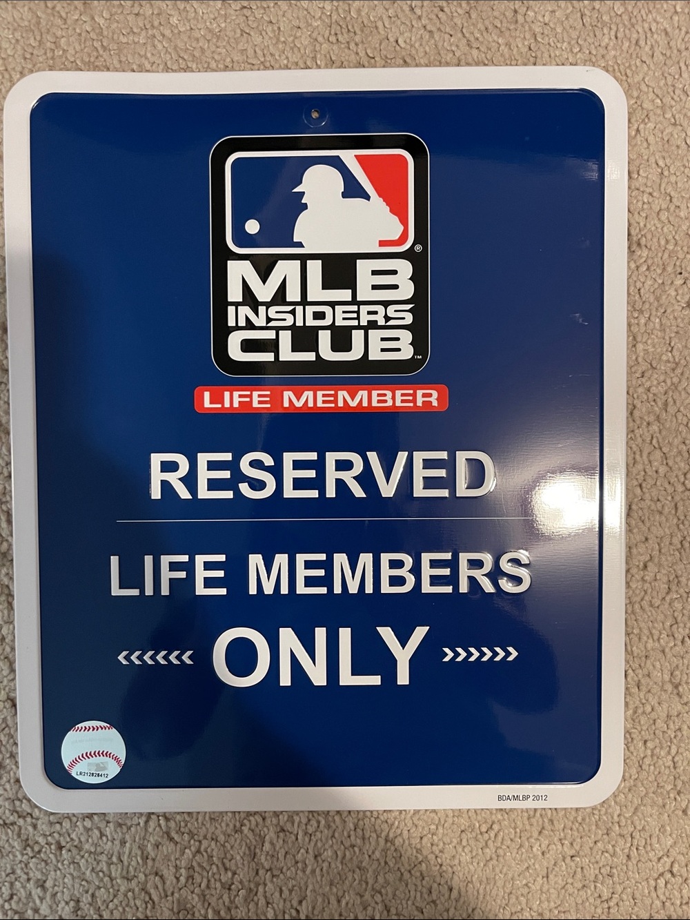 MLB Insiders Club Reserved Sign - Blue, White, Red